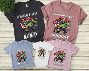 Avengers Birthday Shirt, Superhero Shirt, Superhero Birthday Shirt, Birthday Superhero, Matching Family T-Shirt, Superhero Family E-08092217