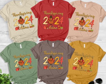 Thanksgiving Family tee Turkey Matching Family Personalized Thanksgiving Shirts Group Thanksgiving tee Custom Thanksgiving Shirts2024 BYJR08