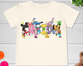 Custom Name Disney Shirt, Mickey & Friends Family Matching Shirt, Mom Dad Disney Shirt,Personalized Mickey Mouse Kids Birthday Tee G5QT33-04
