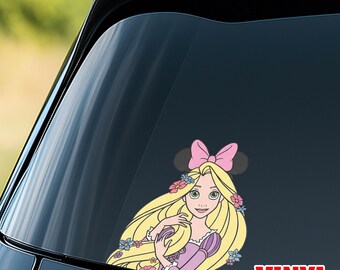 Pegatina de la Princesa Rapunzel de Disney, calcomanías para ventana de coche, vinilos para parachoques, paquete de pegatinas de Enredados G5SY11-4