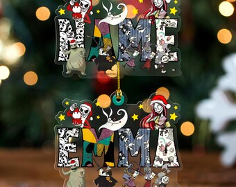 Personalized Disney Nightmare Before Christmas Ornament, Custom Disney Family Christmas Tree Ornament, Gift For Kids,Jack Sally Zero E2NW05