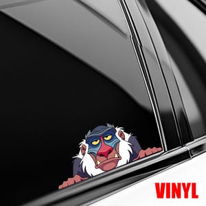 Lion King Rafiki Peeker Peekaboo Sticker, Disney Characters Car Decal, Funny Monkey Peekaboo Sticker,Cute Disney Car Accessory D2KG19