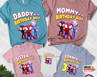 Spidey and His Amazing Friends Birthday Shirt, Spiderman shirts Custom Kids shirts, Spidey Shirt, Boy Shirt birthday boy shirt DTK1408