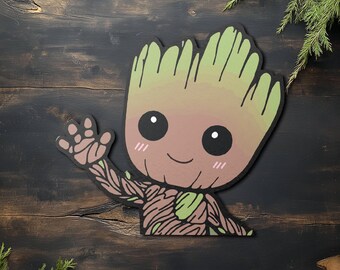 Pegatina de Baby Groot, calcomanía de Marvel, pegatina de coche, pegatinas de vinilo impermeables para parachoques, paquete de pegatinas C1FZ17