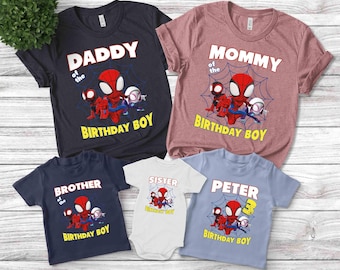 Spidey and His Amazing Friends Birthday Shirt, Spiderman shirts Custom Kids shirts, Spidey Shirt, Birthday Boy Shirt DZL237