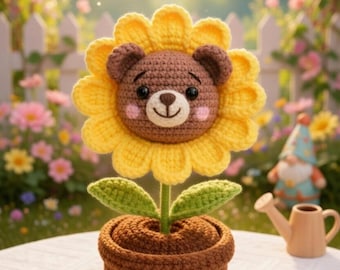 Maceta de cerdo de ganchillo múltiple, rosa amigurumi hecha a mano con cara de cerdo, planta de cerdito kawaii adorable, regalo para amantes de los cerdos, decoración de escritorio R-14032602