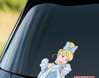 Pegatinas para ventana de coche de Cenicienta, pegatinas impermeables para parachoques, paquete de pegatinas, Cenicienta Disney G5SY11-5