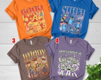 Disney All Characters Bootleg Shirt, Retro Pixar Toy Story Characters Group Bootleg Tee, Disney Family Matching Shirts, Disney Trip C1NY12