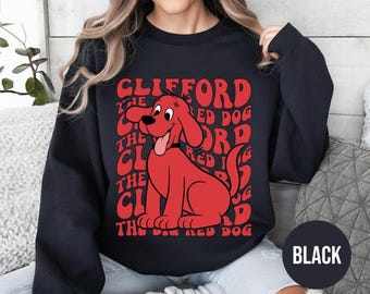 Personalized Clifford Big Red Dog Birthday Sweatshirt, Custom Front Back Name Crewneck JCNN04-02