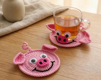 Posavasos de ganchillo con múltiples ranas, posavasos con diseño de animales, decoración de escritorio hecha a mano, regalo divertido para inauguración de casa, tapete estético para bebidas R-20042612
