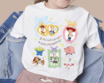Coquette Disney Toy Story Land To Infinity and Beyond Shirt, Toy Story Characters Shirt Bow Toy Story Shirt Disneyland Trip Shirt G5QT43