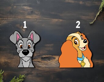 Pegatina de La Dama y el Vagabundo, calcomanías para coche, parachoques de portátil, impermeables, clásicas películas de Disney, decoración de pared NGU221