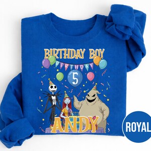 Personalized Nightmare Before Christmas Birthday Sweatshirt, Jack Skellington 5th Birthday Andy Sweatshirt, Disney Halloween Shirt JCPB06-2 bild 3