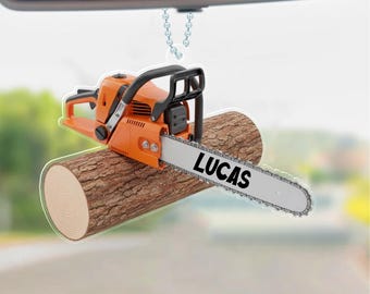 Personalized Chainsaw Christmas Ornament, Arborist Tree Worker Ornament, Custom Name Lumberjack Holiday Gift JCTW34