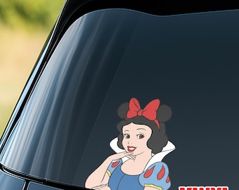 Calcomanías para ventanas de coche con diseño de Blancanieves y el Cucú - Pegatinas para parachoques - Princesas de Disneyworld - Paquete de pegatinas de los Siete Enanitos G5SY11-3