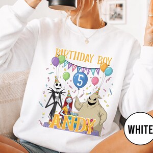 Personalized Nightmare Before Christmas Birthday Sweatshirt, Jack Skellington 5th Birthday Andy Sweatshirt, Disney Halloween Shirt JCPB06-2 bild 7