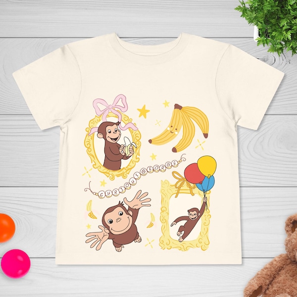 Coquette Bow Curious George Shirt, Stay Curious, Nostalgic Cartoon Tee, Travel & Learning Gift, Curious George Birthday Shirt NGY408