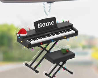 Personalized Keyboard Piano Ornament, 2D Acrylic Christmas Decoration, Music Lover Gift, Holiday Tree Keepsake for Pianists 2025 NGXR18