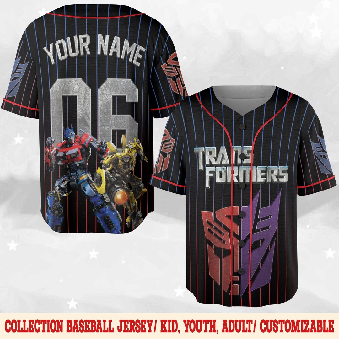 Custom Transformers Baseball Jersey Tee, Transformers Tee, Transformers ...