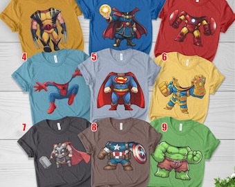 Superheroes Costume Group Shirt, Group Halloween Costumes for Adults and Kids, Halloween Cosplay Party BZIO06