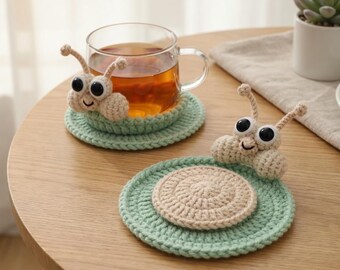 Posavasos de ganchillo con múltiples ranas, posavasos con diseño de animales, decoración de escritorio hecha a mano, regalo divertido para inauguración de casa, tapete estético para bebidas R-20042612