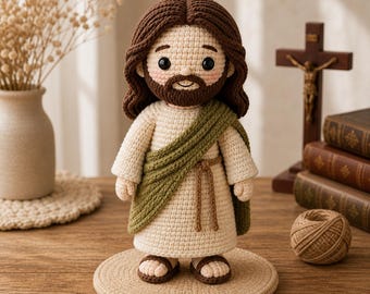 Crochet Jesus Doll , Christian Easter Gift, Handmade Amigurumi Jesus Plush, Religious Home Decor, Faith Gift,Handmade Jesus Doll G4J441