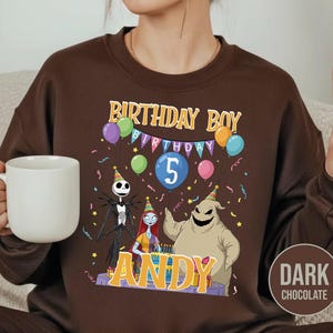 Personalized Nightmare Before Christmas Birthday Sweatshirt, Jack Skellington 5th Birthday Andy Sweatshirt, Disney Halloween Shirt JCPB06-2 bild 16