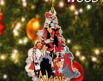 Personalized Disney Villains Christma Ornament, Disney Cruise Ornament,Villains Poison Christmas Ornament,Evil Queen Maleficent Hade  NFX205