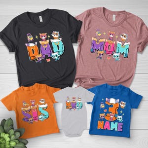 Personalized SuperKitties Characters Name Shirt, Super Kitties Family Matching Shirt, Junior Cat Hero Movie Group Tee, Kitties Tee BZIZ16