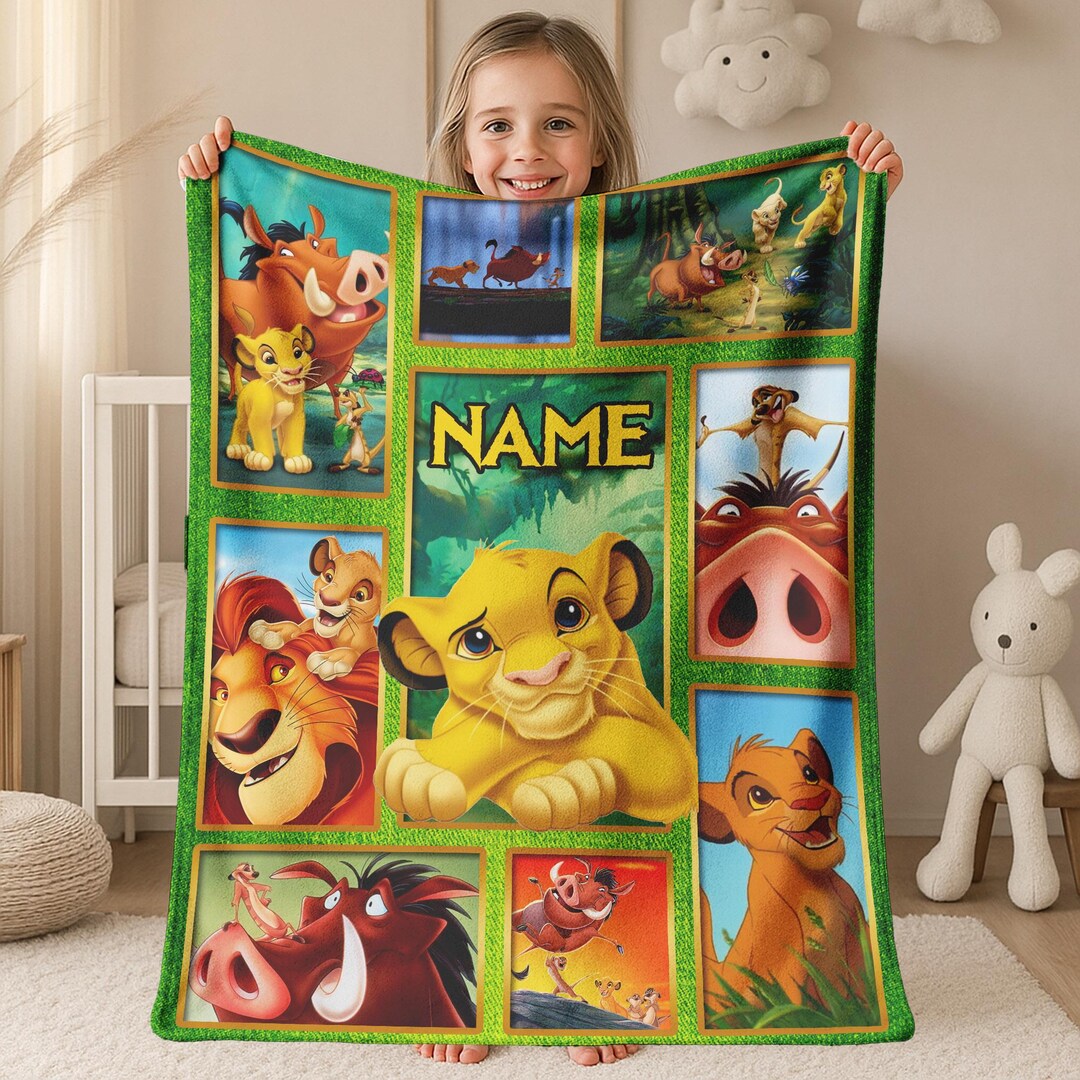 Simba Lion King Fleece Blanket Quilt, Bedding Decor, Gift for Kids Mom ...