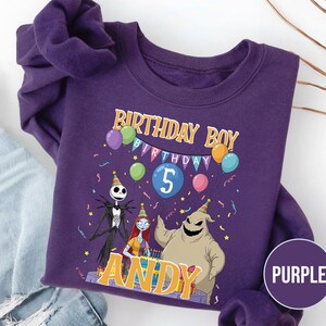 Personalized Nightmare Before Christmas Birthday Sweatshirt, Jack Skellington 5th Birthday Andy Sweatshirt, Disney Halloween Shirt JCPB06-2 bild 5