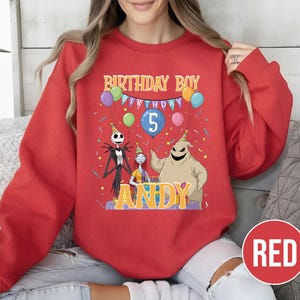 Personalized Nightmare Before Christmas Birthday Sweatshirt, Jack Skellington 5th Birthday Andy Sweatshirt, Disney Halloween Shirt JCPB06-2 bild 13