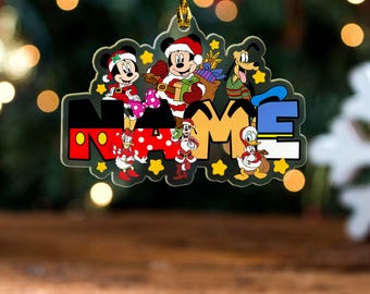 Personalized Disney Mickey and Friends Christmas Ornament, Custom Name Family Christmas Tree Ornament,Kids Name Christmas Gifts 2025 E2NW01