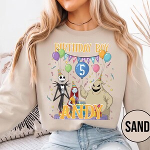 Personalized Nightmare Before Christmas Birthday Sweatshirt, Jack Skellington 5th Birthday Andy Sweatshirt, Disney Halloween Shirt JCPB06-2 bild 8