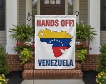 Hands Off Venezuela Protest Garden Flag, Political Flag, Latin America Solidarity, Freedom Statement Flag, Anti Trump B-03012601