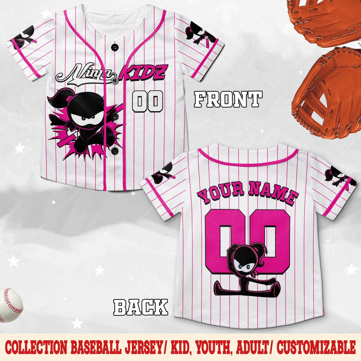 Discover Custom Payton Ninja Kidz Baseball Jersey, Personalized Ninja Kidz Baseball Jersey, Ninja Kidz Birthday Party Jersey, Birthday Gift