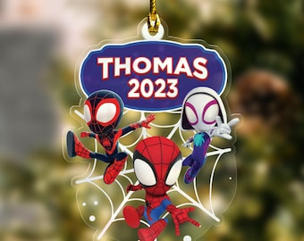 Personalized Spidey And His Amazing Friends Ornament, Spidey Christmas Ornament, Spidey Boy, Spiderman Ornament BXKT39