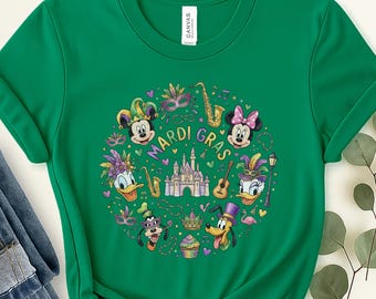 Mickey and Friends Disney Mardi Gras Shirt, WDW Disneyland Castle Happy Mardi Gras Carnival, New Orleans Fat Tuesday Mardi Gras C1NX01