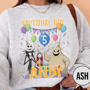 Personalized Nightmare Before Christmas Birthday Sweatshirt, Jack Skellington 5th Birthday Andy Sweatshirt, Disney Halloween Shirt JCPB06-2 bild 9