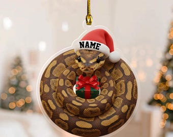 Personalized Ball Python Ornament 2025,Snake Christmas Ornament, Reptile Lover Gift, Exotic Pet Ornament, Snake Owner Holiday Decor G5PS04-1