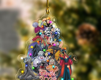Personalized Disney Villains Disney Cruise Ornament, Villains Poison Christmas Ornament, Evil Queen Maleficent Hade Acrylic Ornament E2OL17