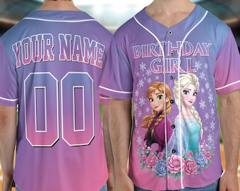 Personalized Frozen Baseball Jersey, Custom Elsa and Anna Frozen Jersey, Disney Frozen Lover Gift, Disney Baseball Jersey Teams D2KK03