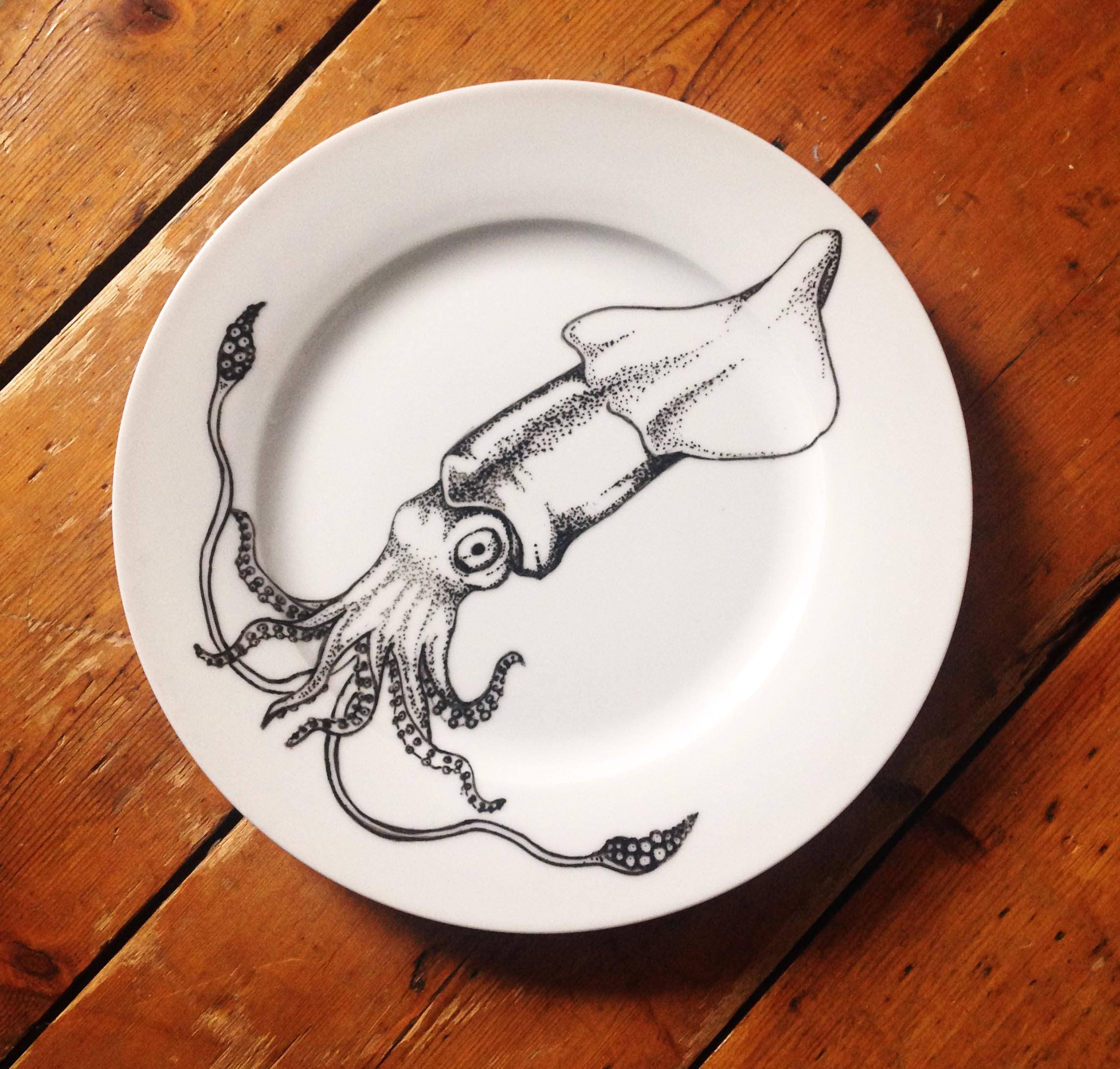 Squid Hand Painted Plate - Etsy
