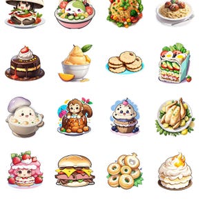 Kawaii Food & Sweets Sticker Pack – 600 Die-Cut Vinyl Decals