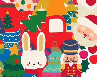 Christmas Holiday Sticker Set – Festive Vinyl Decals for Gifting & Decor