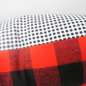 Antler Pillow Cover, 20x20, Buffalo plaid, red and black check with felt antler applique, christmas, holiday, cabin, cottage image 5