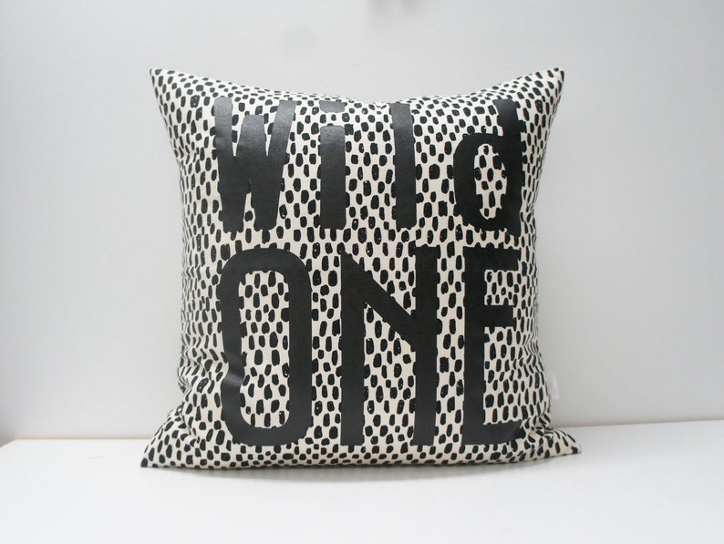 SALE Pillow Cover WILD ONE Pillow Cover, 20x20, Black dots, monochrome image 5