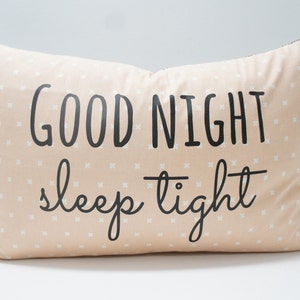 Pillow Cover - Good Night Sleep Tight Pillow Cover, 16x24, peach x