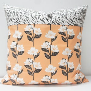 Pillow Cover - Patchwork Pillow Cover, 20x20, pink and gold mod floral