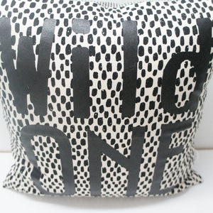 SALE Pillow Cover WILD ONE Pillow Cover, 20x20, Black dots, monochrome image 3